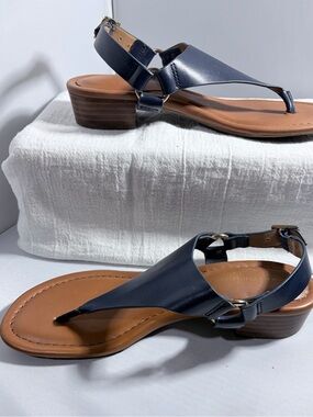 Tommy Hilfiger Navy Blue Kamea / Kofie Slingback Thong Sandals Size 6M